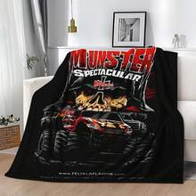 1PC 3D Monster Jam Monster Truck Cartoon Blanket, Edgy Gift For Motorsports Fans, Themed Man Cave Decor, Retro Sci-Fi Party Accent & Race Day Souvenir,Soft Throw Blanket For Home Bedroom Bed Sofa Picnic Travel Office Cover Blanket - nhiều màu 33 - Xem 3