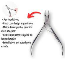 Kit 2 Alicates de Cutícula Profissionais em Aço Inox / Alta Precisão Durabilidade Para Manicure e Pedicure - 1 Unidade - Visão 7