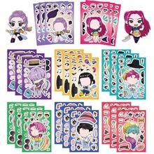 Sega Bộ 8 miếng dán hình ghép khuôn mặt cô gái phép thuật K-Pop Hunter Gang - Hình dán DIY phong cách Anime | Phụ kiện chơi game tuân thủ REACH! Quà tặng năm mới, quà tặng ngày Valentine, quà tặng lễ Phục sinh! (Kiểu ngẫu nhiên) - Nhiều màu - Xem 5