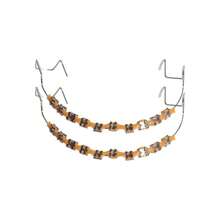 Removable Tooth Decor That Mimics Authentic Metal Braces, Offering A Unique Blend Of Edgy Aesthetics And Minimalist Appeal For Daily Wear, Outdoor Activities, And Social Gatherings In Classic Black And Red. - 時尚C型牙套(橘色) - 查看 1