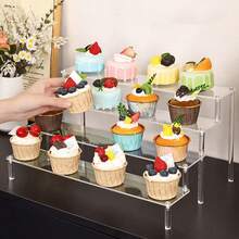1 Set Acrylic Transparent Cupcake Stand, Acrylic Tiered Dessert Display Rack Suitable For Parties, Weddings, Birthday Celebrations - Clear - View 6