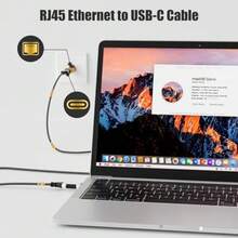 Adaptador USB C a Ethernet nueva idea RJ45 macho a USB C hembra adaptador LAN de red chip inteligente incorporado simplemente inserta cables de carga diaria para acceder a Internet - Adaptador RJ45 a USB-C - Ver 3