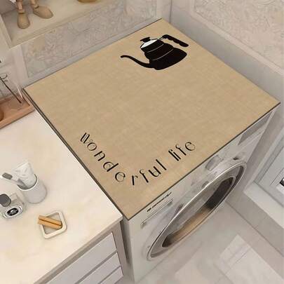 1片装洗衣机和冰箱保护垫 - 防刮擦、吸水洗衣机和冰箱垫，适用于洗衣房、厨房台面、洗碗机，易于清洁，现代家居装饰设计，防止刮擦和液体溢出。