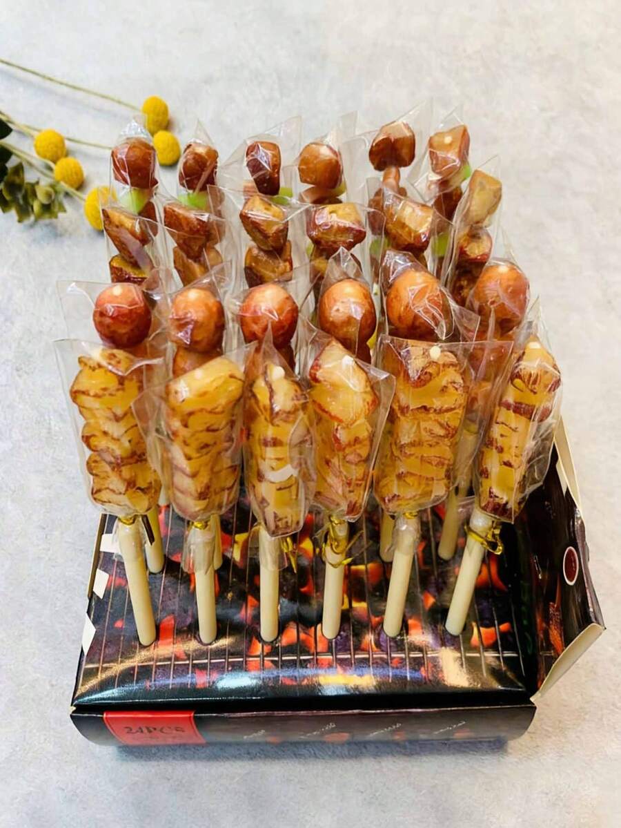 3pcs/4pcs Creative BBQ Skewer Shape Ballpoint Pen 0.5mm Pen Refill Cute Simulation Food Pen Novelty Stationery Gift - Barbecue Skewers Ballpoint Pen - View 1