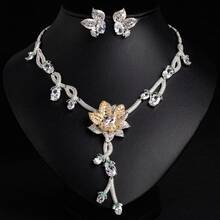 3件套复古优雅首饰套装，项链套装，女士项链，女士首饰套装，配饰，配饰套装，钻石项链，吊坠，首饰，项链，耳环，花卉，首饰套装，女士首饰，婚礼，婚礼配饰，适合女士/新娘/伴娘/节日/派对/婚礼/宴会，情人节礼物 - 首飾套裝 - 查看 14