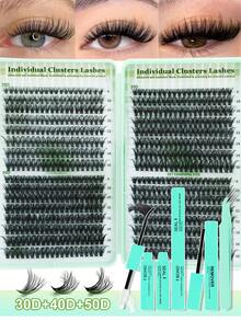 640PCS(30D+40D+50D) DIY Eyelash Extension Kit - Includes False Lashes, Glue, Remover, Tweezers & Brush, Professional & Beginner Friendly, Easy Home Use,Eyelash Starter Kit For Beginners: All-In-One Set With Lashes - Multicolor - View 1