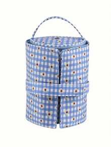 1 طقم حقيبة تخزين كروشيه بنقشة شريطية زرقاء وبيضاء، حقيبة دلو قابلة للفصل، حقيبة تخزين كروشيه متعددة الوظائف وإبداعية للغزل والإبر والإكسسوارات - مجموعة واحدة من أكياس اللفّ الزرقاء والبيضاء المخططة - مشاهدة 11