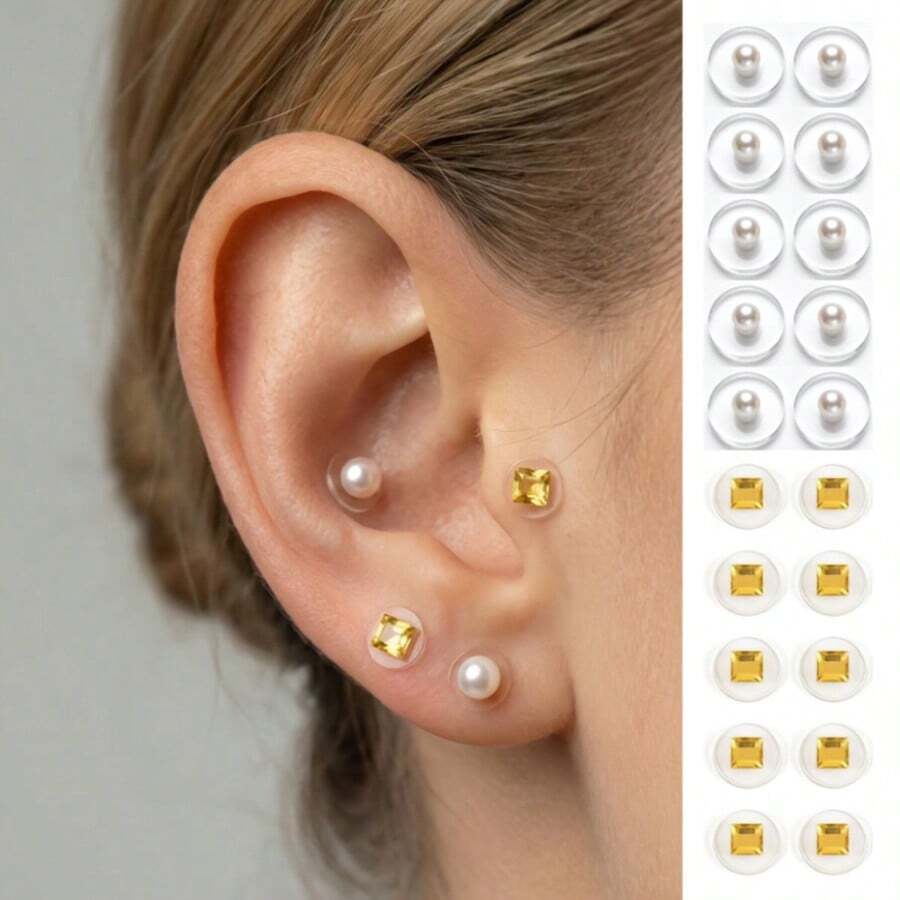 Ear Acupressure Beads, Ear Acupuncture Massage Therapy Helps Relax Body And Mind, Relieve Stress, Easy To Operate. - Multicolor - View 1