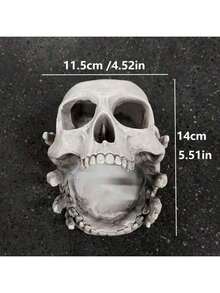 Caja de almacenamiento de joyas con diseño de calavera gótica - Joyero para anillos, collares, pulseras, decoración de dormitorio y tocador, regalo para amantes del estilo oscuro, torre de joyas para mujer - Organizador de viaje - Organizador de regreso a la escuela - Organizador de dormitorio, regalo - Multicolor - Ver 11