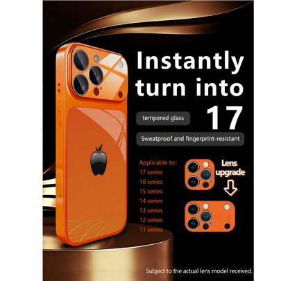 1 件装奢华钢化玻璃手机壳，采用不对称网格和渐变苹果图案，金属喷漆全覆盖高端防震保护壳，兼容 17/17Pro/17ProMax/17Air/16/16Pro/16ProMax/16Plus/15/15Plus/15Pro/15ProMax/14/14Plus/14Pro/14ProMax/13/13Pro/13ProMax/12/12Pro/12ProMax/11/11ProMax