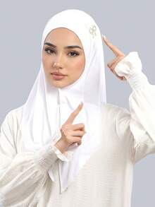 1pc/2pcs Women Fashion Solid Color Triangular Scarf, Versatile Simple Headband, Breathable Sunscreen Muslim Hijab, Lightweight Modal Turban For Daily Wear For Dress - Jersey Triangle Headscarf - View 43