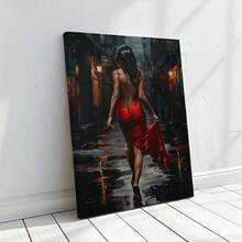 Fashion Red Dress Women's Canvas Art Print - Wooden Frame Wall Decoration, Suitable For Living Room, Bedroom, Home Office - 帆布畫 - 查看 5
