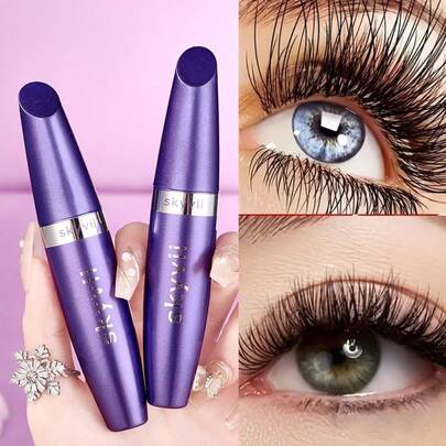 Máscara de pestañas de fibra 3D, intensamente negra, resistente al agua y a las manchas, alarga visiblemente las pestañas
