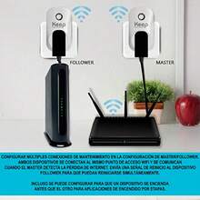 Chequea la Conectividad WiFi y Reinicia el Router para Mantener la Conexión de Internet Siempre al 100% Router WiFi Reset Device No es necesaria App Notificación por SMS o Email - como en la foto - Ver 7