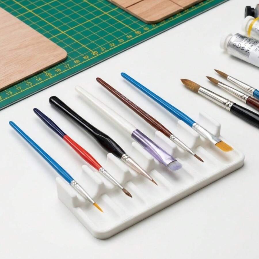 Giá đỡ cọ vẽ, giá đựng cọ nhiều ngăn dành cho cọ vẽ màu acrylic/màu nước, cũng có thể dùng làm giá đựng cọ trang điểm, giá trưng bày để bàn. - 3 khe cắm - Xem 1