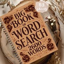 1pc Large Print Word Search Notebook, Containing 2600 Vocabulary And Latest Word Bank, Ideal Educational Game For Adults And Seniors, Perfect Gift For Christmas, Halloween, Thanksgiving School Supplies - A - View 6