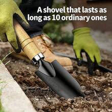 3件套园艺工具套装 - 加厚碳钢宽铲+窄铲+三齿耙，防锈涂层，加长实木防滑手柄，第二代淬火钢，一套可替代10件工具！适用于家庭园艺、盆栽、翻土、除草、蔬菜种植、海滩寻宝、露营等。 - A - 查看 11