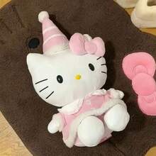 1件圣诞毛绒玩具可爱帽子小猫玩偶小猫枕头节日礼物儿童安抚玩具家居装饰睡眠枕假日礼物 - 粉色 - 查看 2