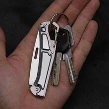 Mini Portable Pocket Knife Keychain Stainless Steel With Folding Buckle Hook For Camping, Fishing, Hiking, Construction - A - 查看 4