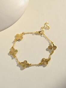 Juego de pulsera y brazalete dorado, diseño minimalista elegante, adecuado para citas, reuniones, regalos de fiesta - oro - Ver 9