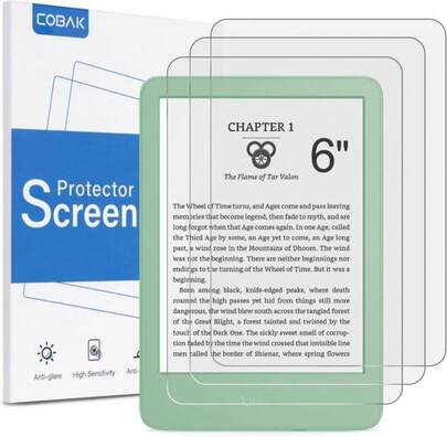 CoBak 2 Pack Anti-Glare Matte Screen Protector For 6" Kindle 2024 And 2022 (11 Generation) Kobo Nia, And PocketBook - High Clarity, Fingerprint Resistance, Anti-Bubble PET Film