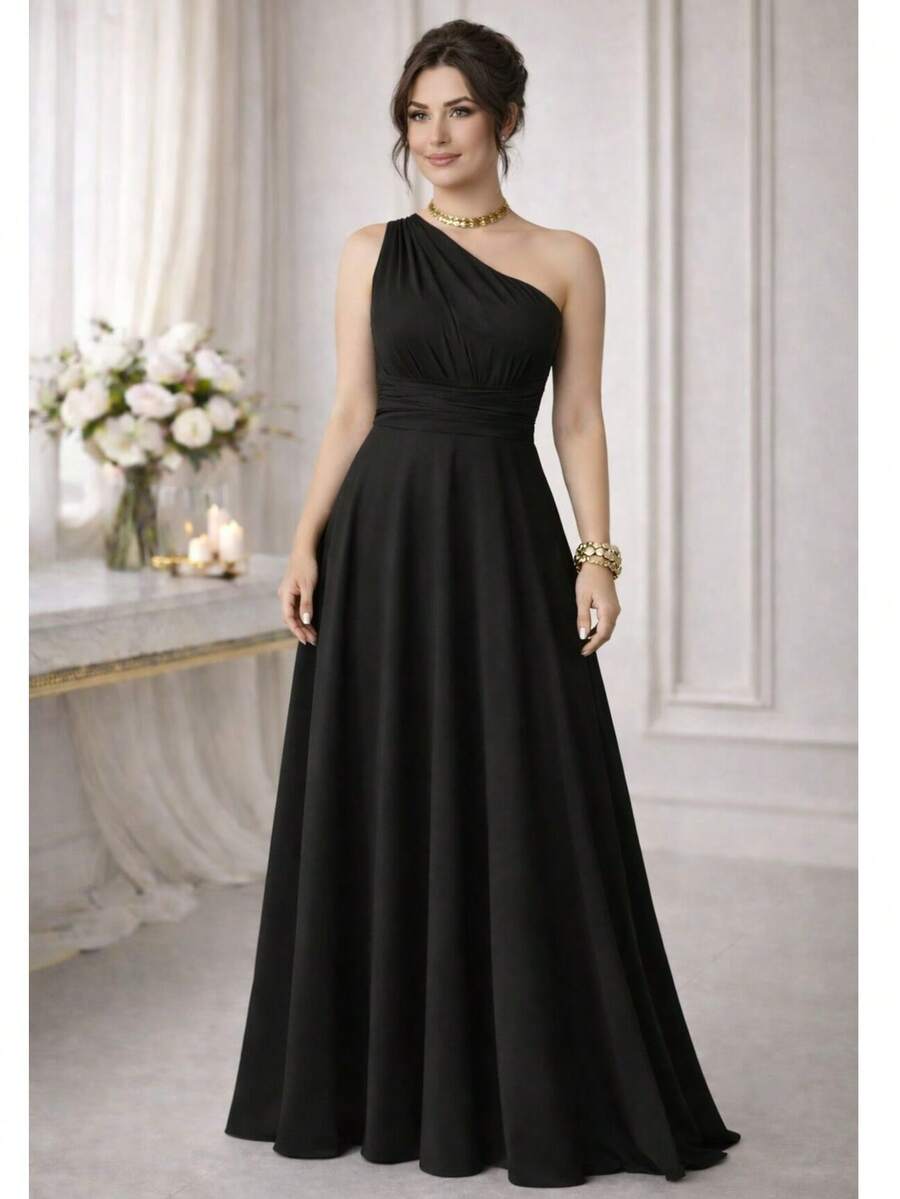 Bridesmaid Dress Party Guests Reception Graduation Without Shine Limp Mule In Fluity - Black - View 1