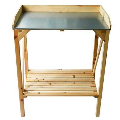 Outdoor Wooden Potting Table Workstation Bench Planting Station Greenhouse