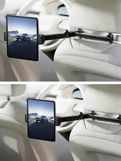 1pc Car Backseat Headrest Tablet Phone Holder, Compatible With 4.7-12.9 Inch Devices, Adjustable Support, Suitable For Road Trips, Car Interior Decor
