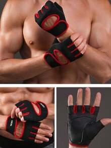 1 Pair Adult Fitness Gloves, Outdoor Sports Cycling Gloves, Non-Slip Adjustable Dumbbell Barbell Gloves, Men's Outdoor Sports Half Finger Gloves, Multi-Color Options, Women's Yoga Protective Gloves, Casual Street Style Multipurpose Gloves - Multicolor - View 4