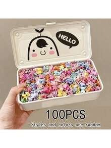 100 chiếc/gói, nhiều màu sắc ngẫu nhiên, kẹp tóc nhỏ dễ thương cho bé gái, phụ kiện tóc nhiều màu sắc, đồ trang trí tóc ngọt ngào dùng hàng ngày. - Nhiều màu - Xem 10