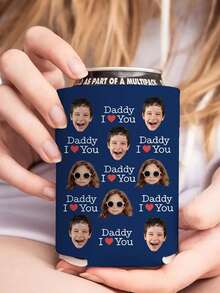 1pc Customizable Baby Photo Bottle Cooler, Fun Birthday Gift, Personalized Photo Bottle Cooler, Interesting Photo Bottle Cooler, Personalized Photo Gift, Father's Day Gift, Customized Photo And "I Love You Dad" Bottle Cooler - Multicolor - View 12