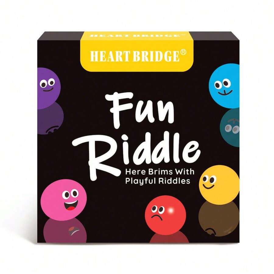 HEART BRIDGE®趣味谜语卡牌游戏 - 50张经典创意益智卡牌 | 适合家庭聚会、派对和朋友聚会的桌面游戏 | 旅行、露营、情人节、圣诞节和万圣节的完美礼物 - 黑色 - 查看 1