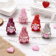 8pcs Silicone Valentine's Day Beads, Heart Fairy Elderly Beads, Suitable For DIY Beading Pens, Keychains, Decorations, Creative Handicrafts - Loving Elderly - View 1