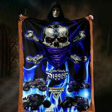1PC 3D Monster Jam Monster Truck Cartoon Blanket, Edgy Gift For Motorsports Fans, Themed Man Cave Decor, Retro Sci-Fi Party Accent & Race Day Souvenir,Soft Throw Blanket For Home Bedroom Bed Sofa Picnic Travel Office Cover Blanket - nhiều màu 30 - Xem 6