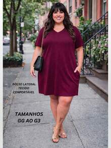 Comfortable Basic Black Striped Midi Summer Dress, Loose And Casual Style, Ideal For Airport, Old Money Style, Teacher's Clothes, Church Dresses For Women, Plus Size Curvy Dress - 紫紅色 - 查看 3