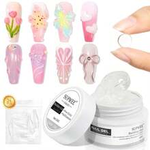 SUPWEE Solid Builder Gel For Nail 30g Clear Extension Non Stick Hand 3D Sculpting Gel For Nail Carving Modeling Nail Art Soak Off Manicure DIY At Home - ColorA - 查看 1