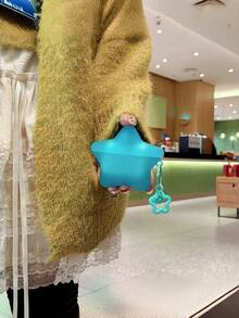 2pcs Glow In The Dark Star Design Protective Case Compatible With Apple 1/2/3/4, Pro 1/2, Blue Star + Pendant - Multicolor - View 2