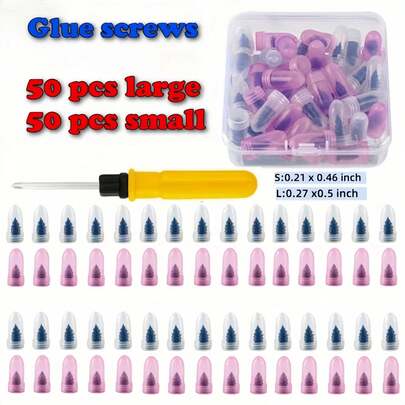 20pcs Tire Repair Kit, Dual Size (10 Large, 10 Small With Screwdriver), 2026 New Vacuum Tire Specific Repair Glue Nails, Tire Repair Tool For Car/Motorcycle/Truck/Bicycle, Quick Self-Help Tire Repair Rubber Nail, Mushroom Nail, Easy To Install Tire Repair Plug