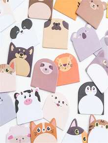 240 piezas Notas adhesivas con formas de animales lindos, tarjetas de notas, papel de notas, bloc de notas (20 piezas/libro, 12 libros) - Multicolor - Ver 8