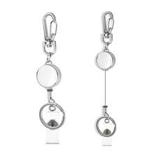 1个重型伸缩钥匙链 - 金属证件卷轴带夹子、身份证卡套和15.7英寸伸缩绳，适合日常办公、户外使用，外部伸缩设计，可用作汽车配件、包包挂件，校园哥特Y2K风格挂绳带身份证卡套 - 彩色 - 查看 10