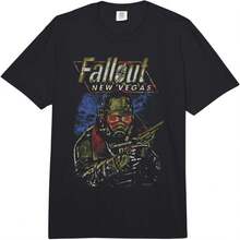 Fallout New Vegas Ranger Vintage Distressed Video Game Adult Heavyweight T-Shirt - Black - View 1