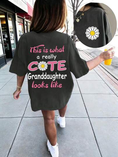 Tween Girls' Casual Graphic Print Crew Neck Short Sleeve T-Shirt, Summer Top