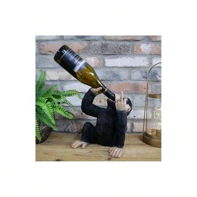 Monkey Wine Bottle Holder Cheeky Ornament Resin Up Yours Rude Funny Novelty
