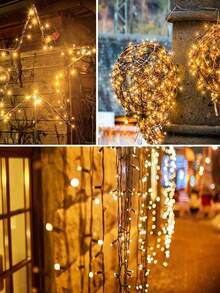 1 Package Of Solar String Lights, 7 Meters Per String, 50/20 LED Beads, 8 Modes, Waterproof Outdoor String Lights, Suitable For Gardens, Courtyards, Fences, Balconies, Outdoor, Holiday Decoration, Room Decoration, Garden Decoration, Wedding Decoration, Outdoor Decoration, Party Decoration, Birthday Decoration, Party Decoration, Neon Lights, Christmas Lighting, Etc. - 粉色 - 查看 6