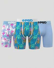 PSD Men's 3 Pack - Maui Wowie - 7 Inch Inseam -  Undewear - Men's Underwear Blue - Men's Boxers - Men Boxers - 藍色 - 查看 1