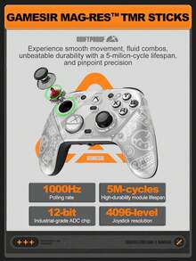 GameSir G7 Pro Zenless Zone Zero Edition Wireless Controller Compatible With Xbox Series X/S Gamepads Compatible With Xbox One X/S PC Windows Android Phone Controle Officially Licensed By Microsoft Mag-Res TMR Joysticks Hall Effect/ Micro Switch Triggers Gyroscope 1000 Polling Rate 4 Motor Rumble 4 Remappable Buttons With 3 Magnetic Faceplate Charging Station Carrying Case - G7 Pro - View 7