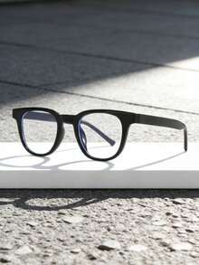 1pc/2pcs Plain Square Flat Lens Glasses, Retro Minimalist Eyeglasses Frame, Korean Style - Clear - View 3