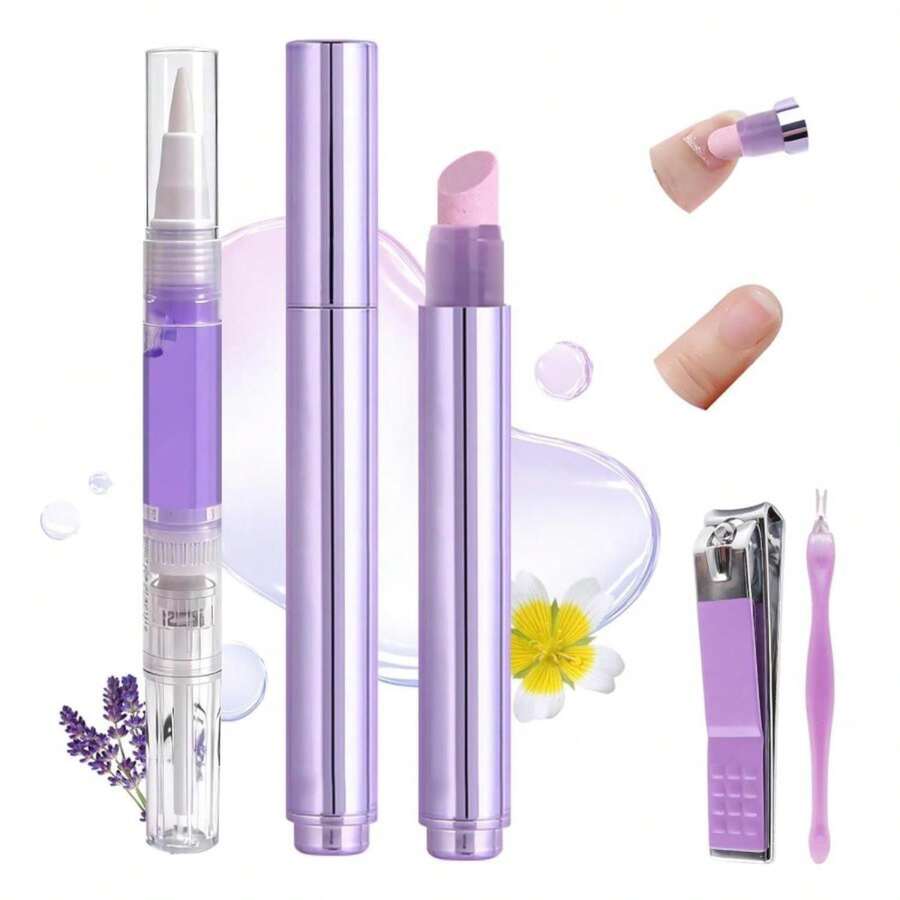 Ceramic Cuticle Oil Pusher Pen: 3-In-1 Nail Cuticle Remover Oil Pen With Tools - Nail Care Oil Cuticle Pusher With Ceramic Tip For Hangnails &Amp; Dry &Amp; Damaged Nail - ColorA - 查看 1
