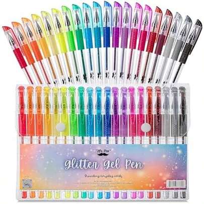 Mr. Pen Assorted Glitter Gel Pens, 20 Pcs - Neon, Sparkly Gel Pens For Adult Coloring & Bible Journaling