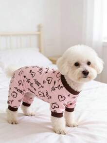 1件宠物狗睡衣，防掉毛休闲可爱空调服，适合小型至中型犬，宠物 - 彩色 - 查看 2